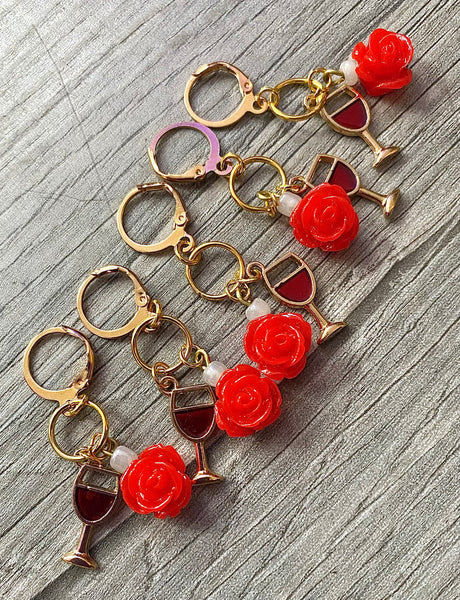 Rose Handmade Stitch Marker Sets