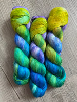 One-Off "70s Crayons" Alpaca Silk Blend DK Hand Dyed Yarn