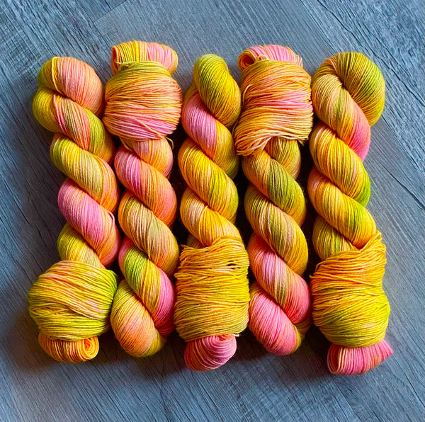 Neon Candy NON SUPERWASH Fingering Hand Dyed Yarn