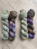 “Freshwater Pearl” 2 Skein Marching Set of Hand Dyed Yarn