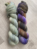 “Freshwater Pearl” 2 Skein Marching Set of Hand Dyed Yarn