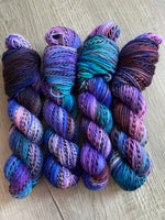 Purples and Blues Zebra One of a Kind Hand-dyed Yarn