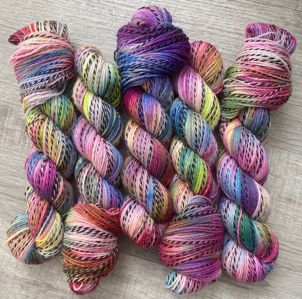 “Watercolor Dream” Zebra Fingering Hand Dyed Yarn