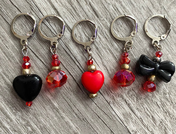 Goth Cutie Handmade 5 Stitch Marker Set