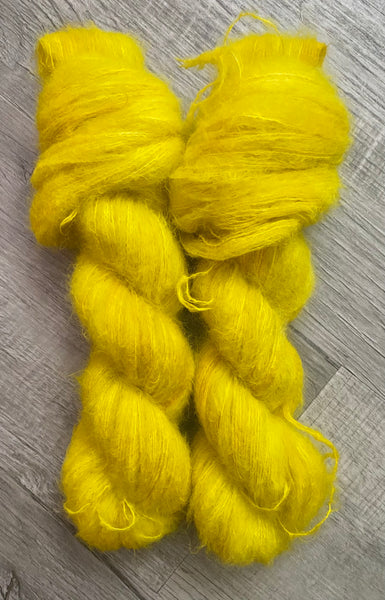 “Goldenrod” Suri Alpaca Hand Dyed Yarn