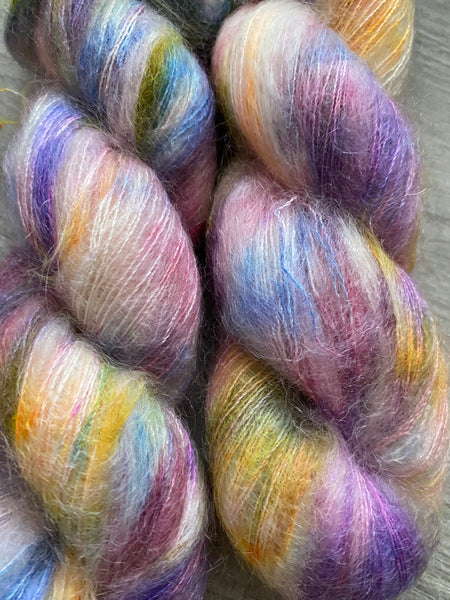Mohair/Silk and Suri Alpaca Hand Dyed Yarn