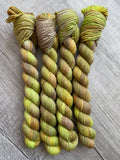 NON SUPERWASH Fingering Mini Skeins of Hand Dyed Yarn