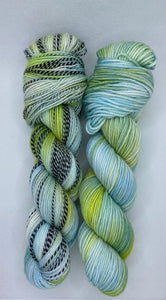 Mint and Yellow OOAK Hand Dyed Yarn