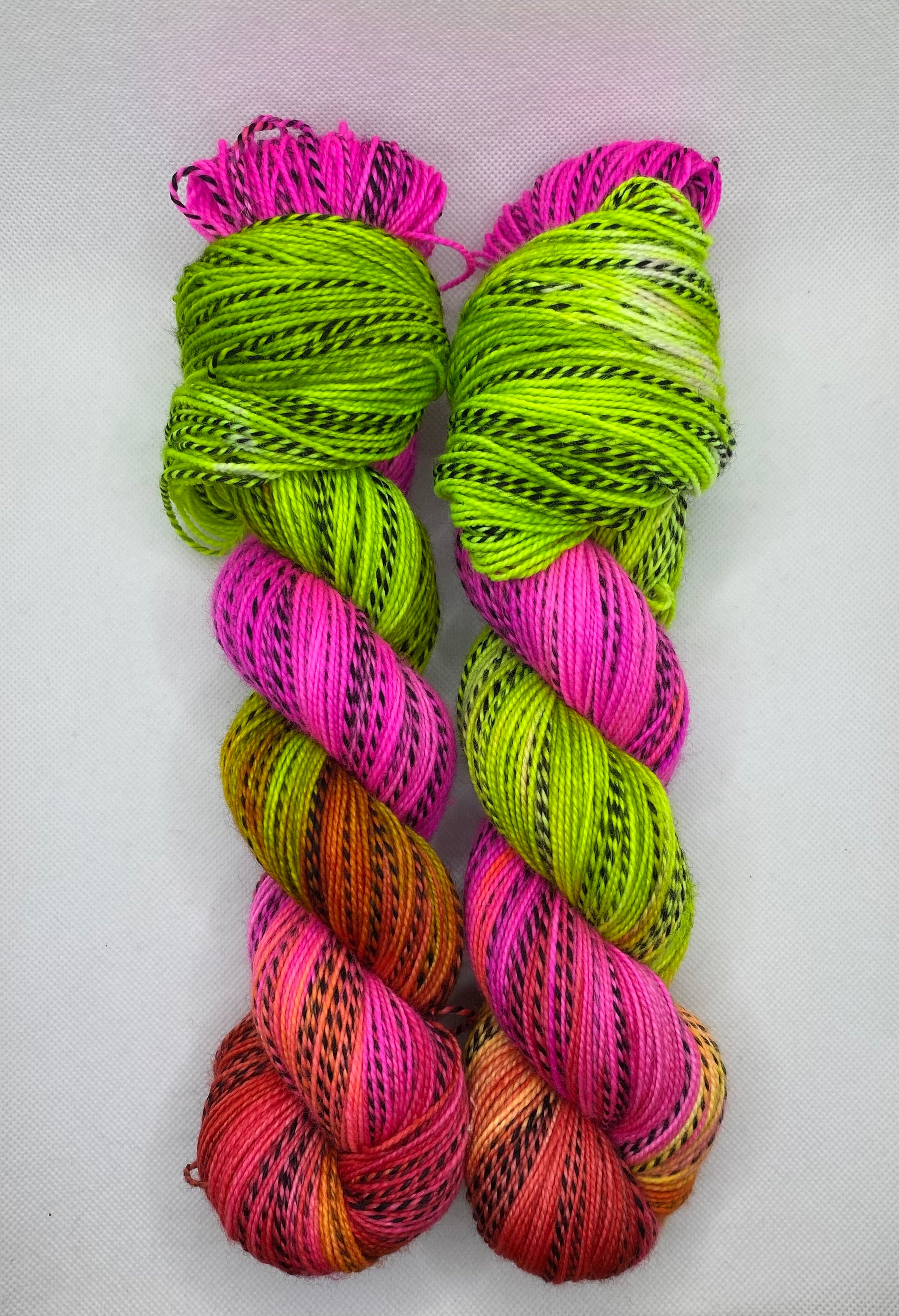 “Summer Melon” One of a Kind Hand Dyed Yarn