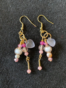 Heart and Sparkle Handmade Earrings