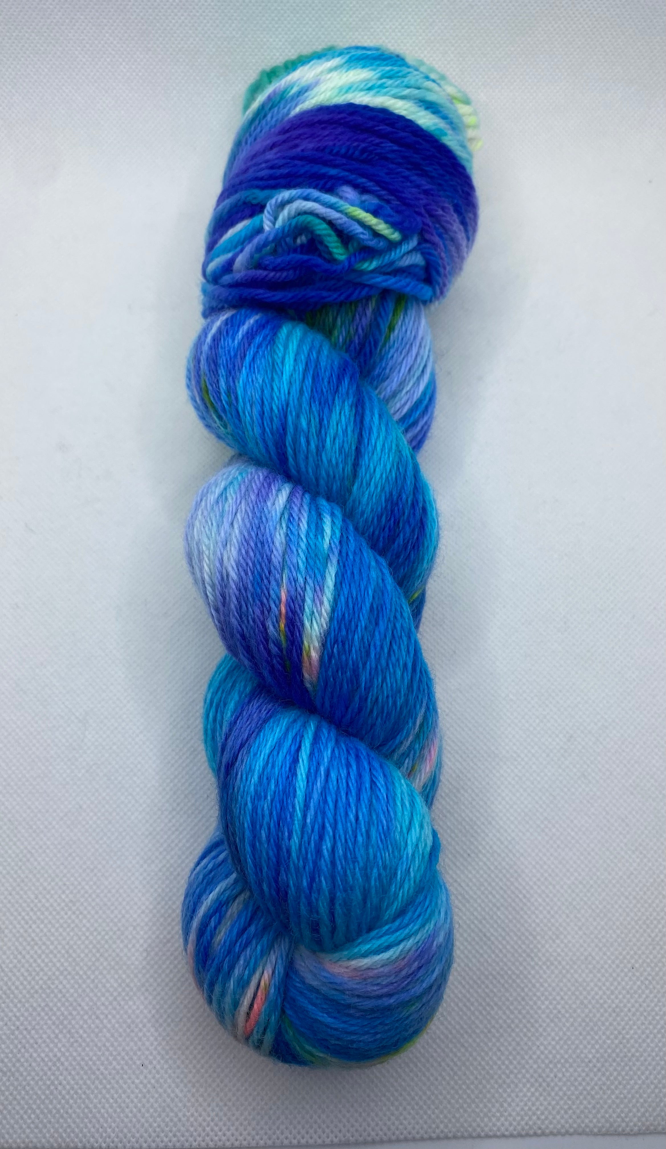 No Dye Left Behind ”Blue Swirl” Non Superwash Hand Dyed Yarn