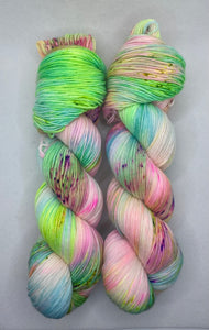 “Neon Flowers” One of a Kind Hand Dyed Yarn
