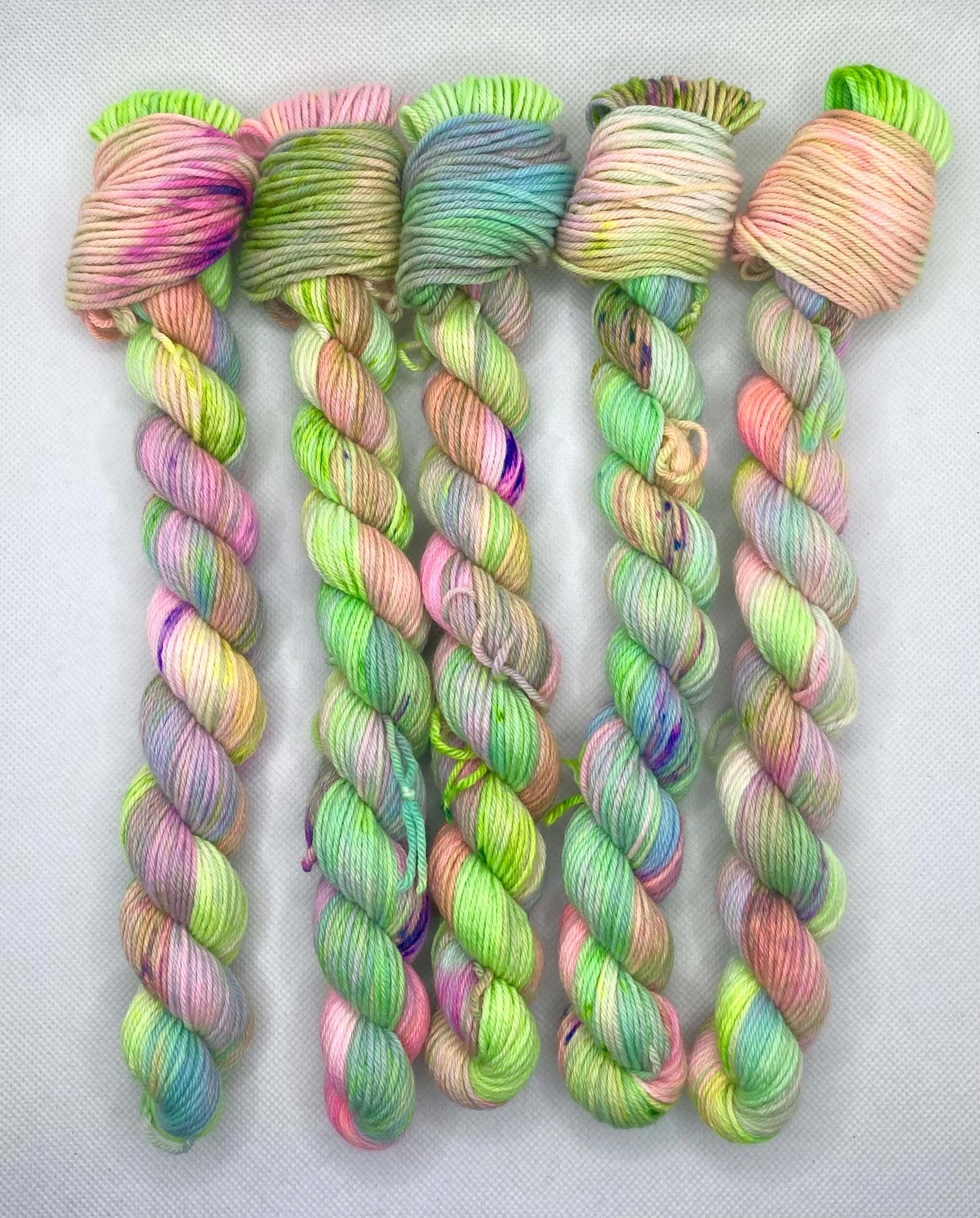 “Neon Flowers” One of a Kind Hand Dyed Yarn