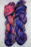 2 Skein Set: Chunky Pink and Blue One of a Kind Hand Dyed Yarn