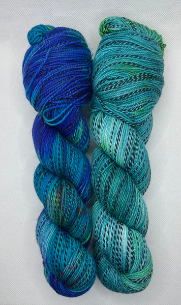 “Teal and Blue” Zebra Merino