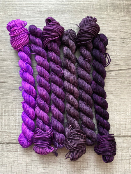 “Frankenhooker Fade Set” Six Skein Fingering Mini Set