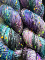 “Planet Mül” Fingering Neon Tweed Hand Dyed Yarn