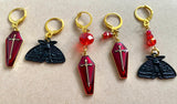 Moth and Coffin Halloween Stitch Markers