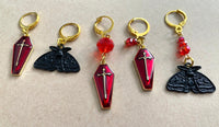 Moth and Coffin Halloween Stitch Markers