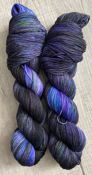 “Midnight Blue” One of a Kind Hand Dyed Yarn