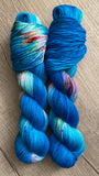 “Blue Galaxy” Fingering Hand Dyed Yarn