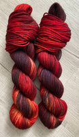 “Morticia” Halloween Hand Dyed Yarn