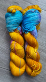 “Golden, Pink and Purple” Assigned Pooling Tester Skeins