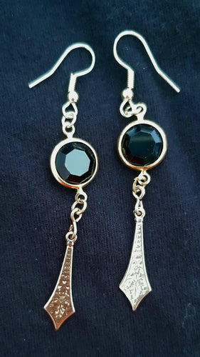 Black and Gold Dangle Handmade Earrings