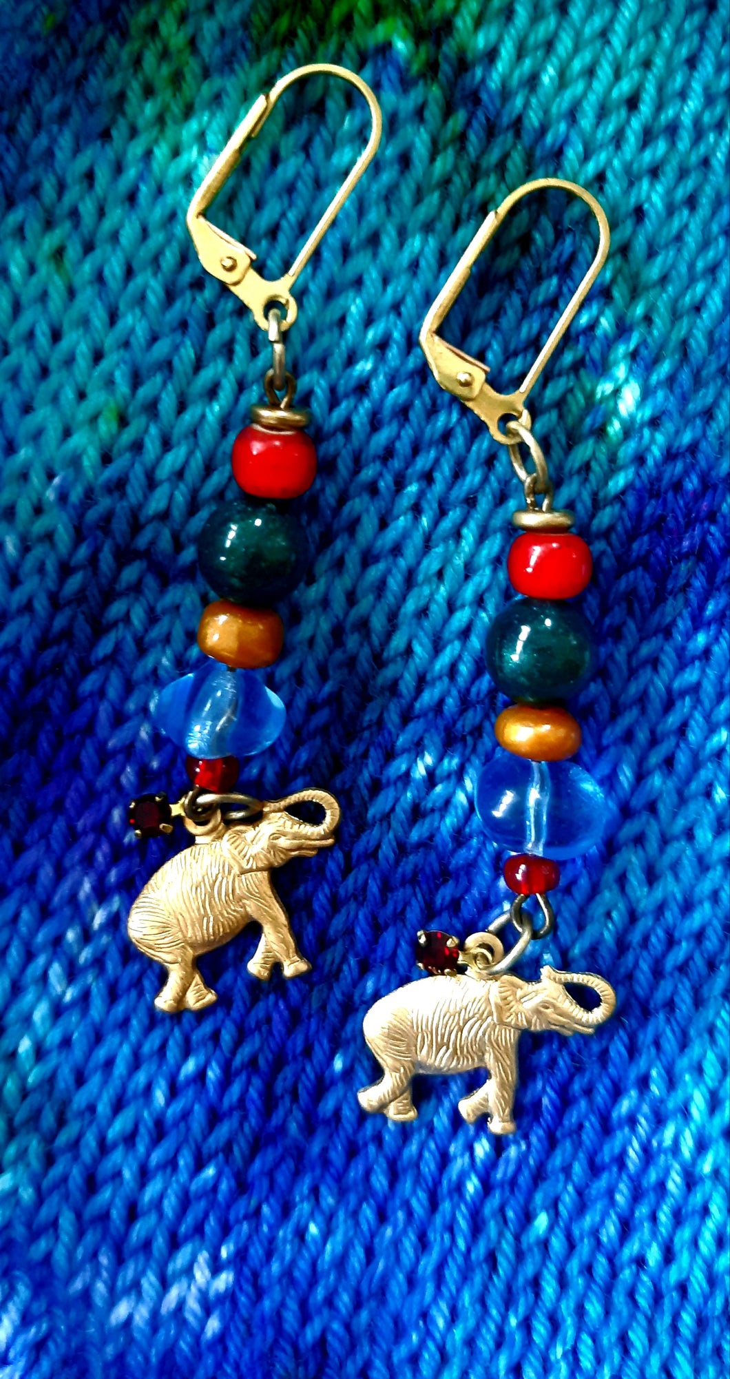 Golden Elephant Handmade Earrings
