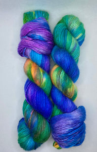“Rainbow OOAK” DK Alpaca Merino Silk Hand Dyed Yarn