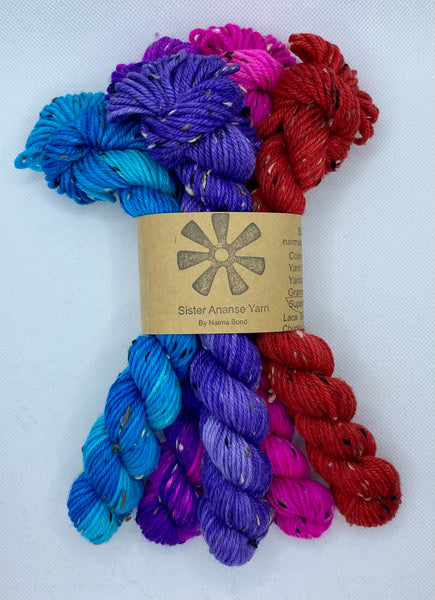 “Lovey Dovey” Valentine  Mini Skein Set of Hand Dyed Yarn