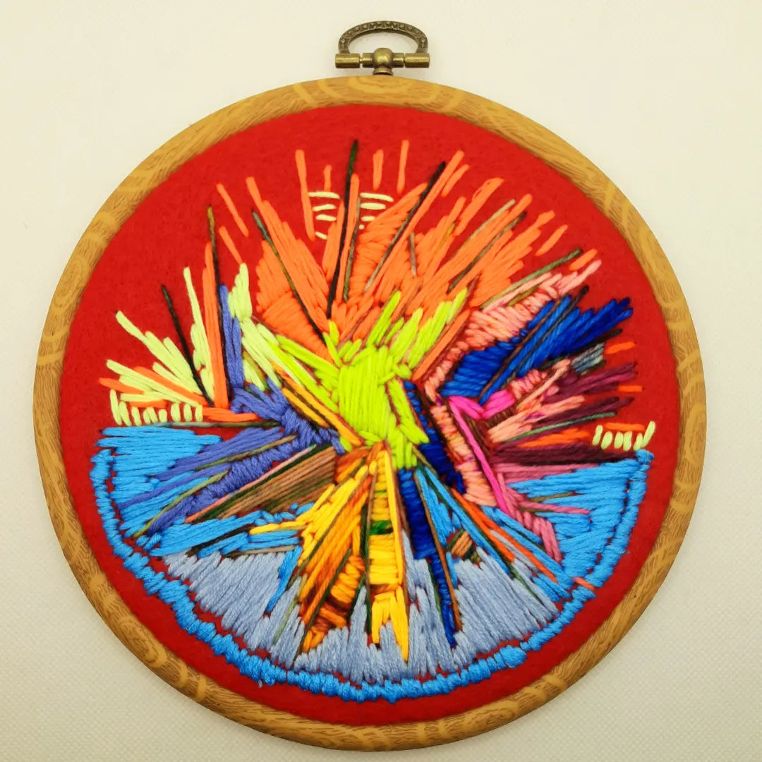 "Radiant Spectrum" Handmade Embroidery